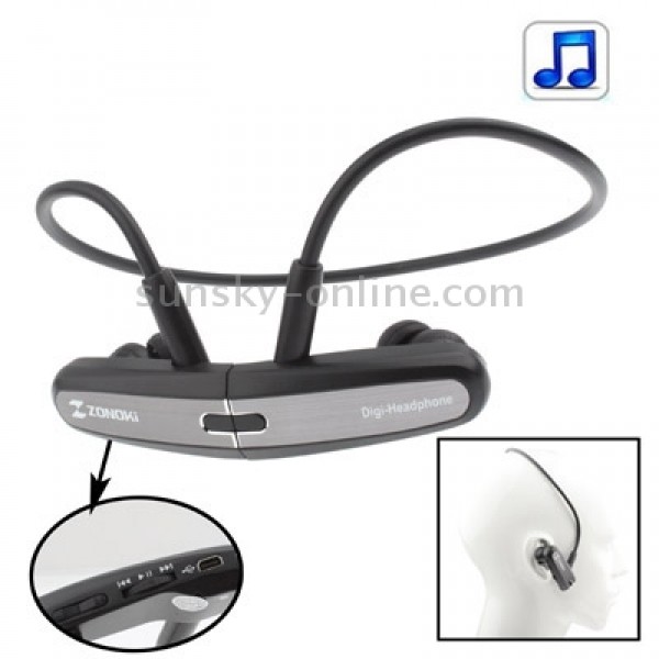 Free Style Motion MP3 Headphone, with Magnet, Built-in 4GB Memory (Gray)