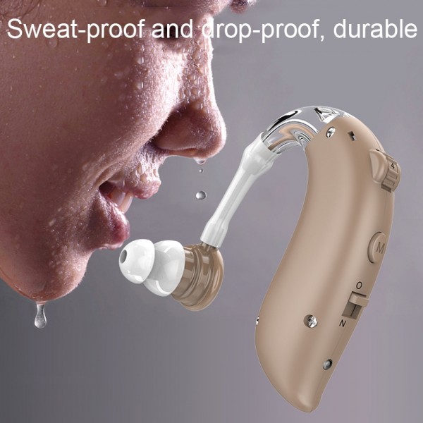 GM-105 Smart Noise Cancelling Ear-hook Rechargeable Elderly Hearing Aids, Spec: US Pulg(Blue)