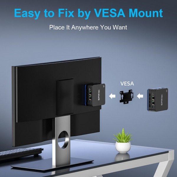 GMK KB7 Windows 11 Pro Mini PC, 16GB+512G, Intel Pentium Silver N6005 Quad Core, Support WiFi & BT(EU Plug)