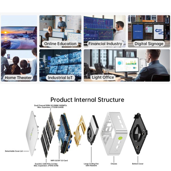 GMKtec NucBox G10 Mini PC, 16GB RAM + 512GB SSD, AMD Ryzen 5 3500U, Windows 11 Pro, WiFi, BT, HDTV, DisplayPort(EU Plug Sliver)