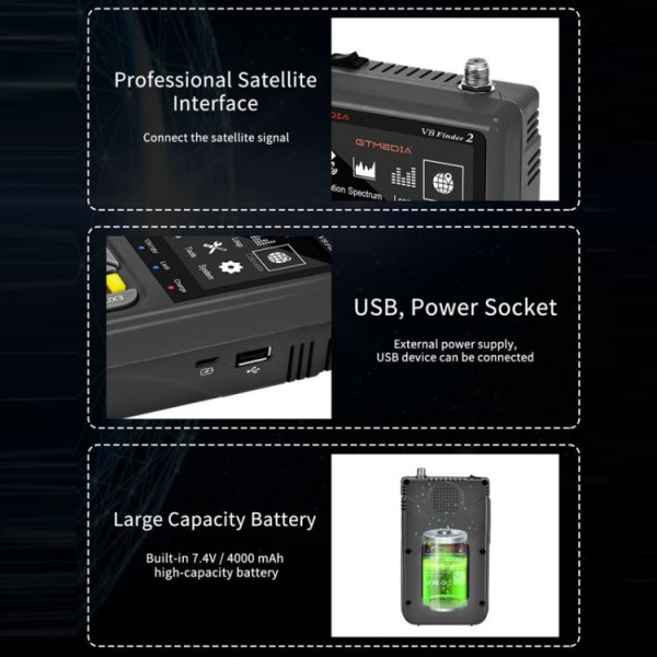 GTMedia Full HD Digital Satellite Finder With 3.5 Inch LCD Screen(With Bag)