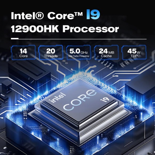 GXMO GH9 Windows 11 Mini PC, Intel Core i9 12900HK Processor, Specification:32GB+1TB(EU Plug)