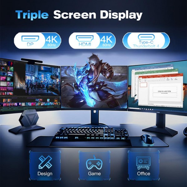 GXMO GH9 Windows 11 Mini PC, Intel Core i9 12900HK Processor, Specification:32GB+1TB(EU Plug)