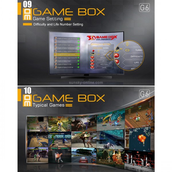 Goldensky G6 2.4G WiFi Game Console 3D Games 2418 Classic Games Console with Controller for Family TV Retro Game(US Plug)