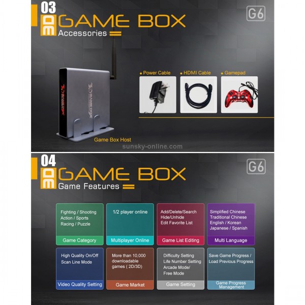 Goldensky G6 2.4G WiFi Game Console 3D Games 2418 Classic Games Console with Controller for Family TV Retro Game(US Plug)