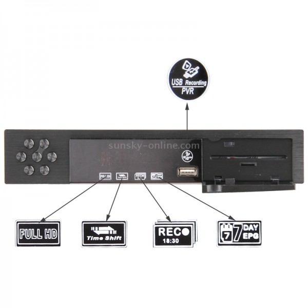 H.264 / MPEG-4 1080P HD DVB-T2 Digital TV Receiver Set Top Box(Black)