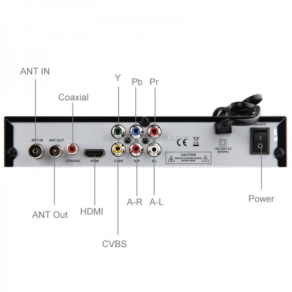 H.264 / MPEG-4 1080P HD DVB-T2 Digital TV Receiver Set Top Box(Black)