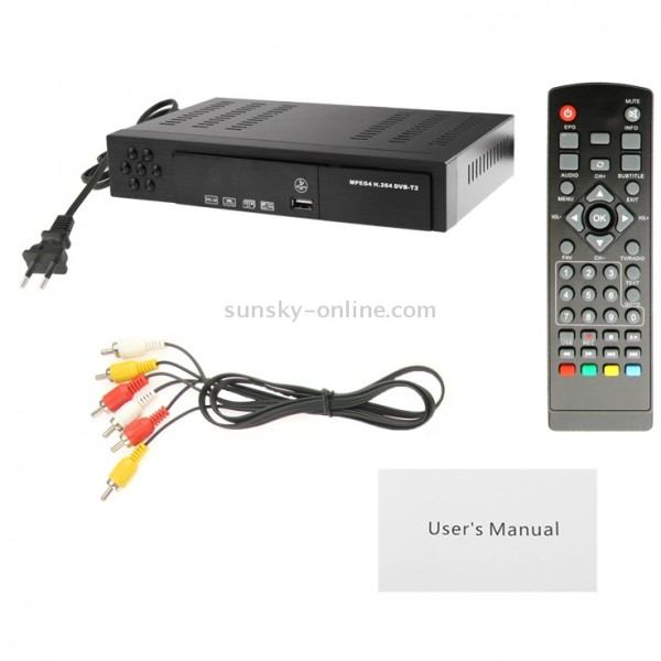 H.264 / MPEG-4 1080P HD DVB-T2 Digital TV Receiver Set Top Box(Black)