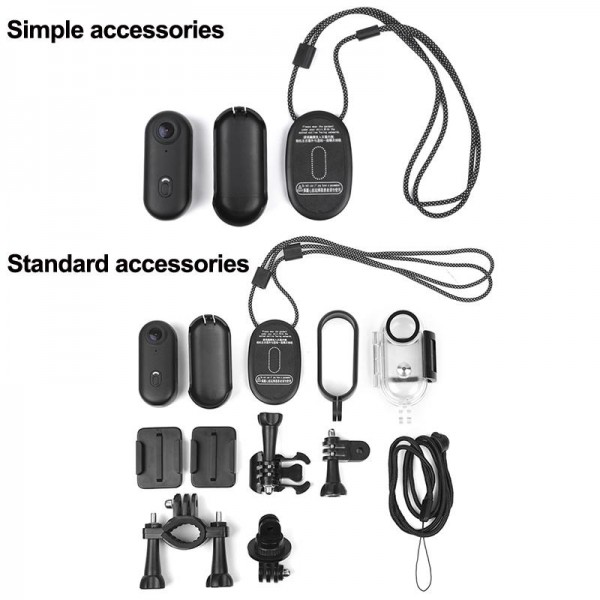 H88 4K Thumb Sports Camera Mini WiFi Camera, Specification:Simple Version(Black)