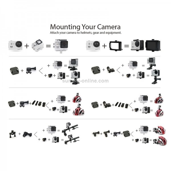 H9 4K Ultra HD1080P 12MP 2 inch LCD Screen WiFi Sports Camera, 170 Degrees Wide Angle Lens, 30m Waterproof(Black)