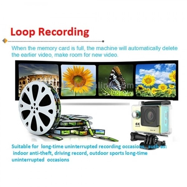 H9 4K Ultra HD1080P 12MP 2 inch LCD Screen WiFi Sports Camera, 170 Degrees Wide Angle Lens, 30m Waterproof(Black)