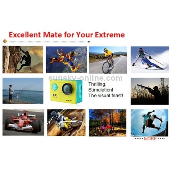 H9 4K Ultra HD1080P 12MP 2 inch LCD Screen WiFi Sports Camera, 170 Degrees Wide Angle Lens, 30m Waterproof(Black)