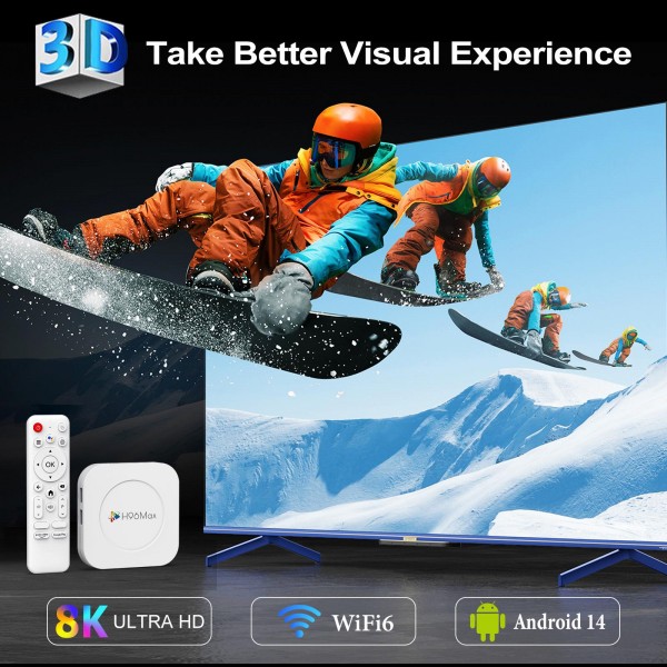 H96 Max M1 Plus Android 14.0 Smart TV Box, 2GB+16GB, RK3528 Quad-core ARM Cortex-A53(US Plug)