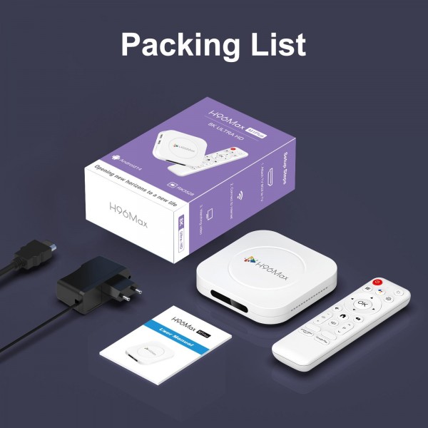 H96 Max M1 Plus Android 14.0 Smart TV Box, 2GB+16GB, RK3528 Quad-core ARM Cortex-A53(US Plug)