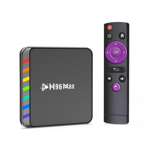 H96 Max W2 4K Ultra HD Android 11.0 Smart TV Box with Remote Control, Amlogic S905W2 Quad-Core, 2GB+16GB(EU Plug)
