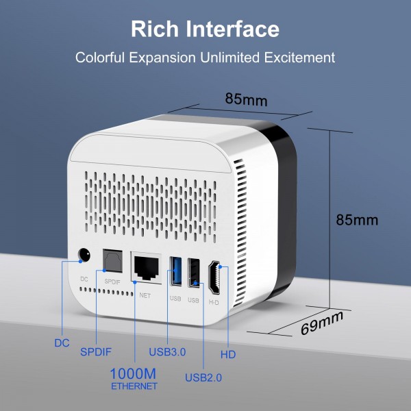 H96Max 8K UHD Android 14 Smart TV Box with Remote Control, 2GB+16GB, Allwinner H728 Octa-Core(EU Plug)