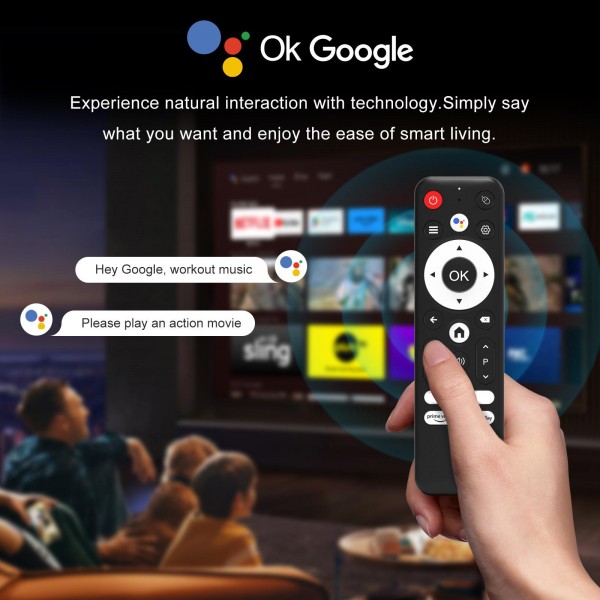 H96Max 8K UHD Android 14 Smart TV Box with Remote Control, 2GB+16GB, Allwinner H728 Octa-Core(EU Plug)