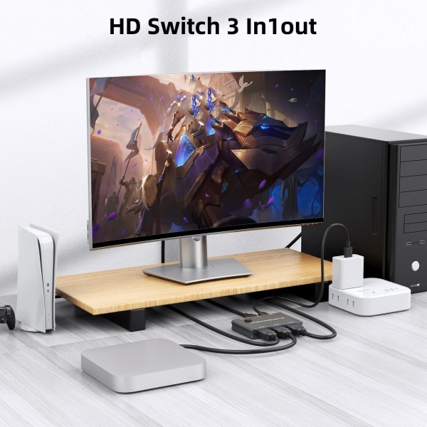 HD31 3 In 1 Out HDMI Switch 8K 60Hz / 4K 120Hz Computer HD Conversion