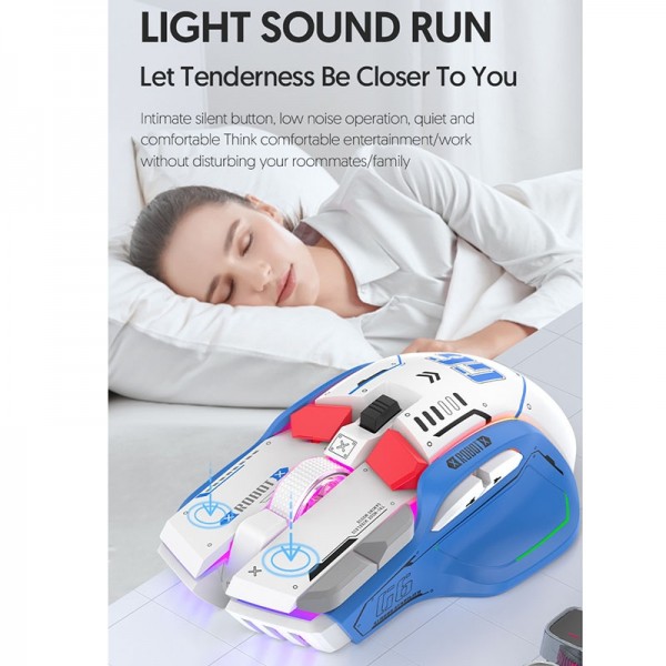 HXSJ G6 10 Keys RGB 12800DPI Tri-mode Wireless Gaming Mouse(Yellow)