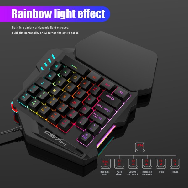 HXSJ P8+V100+A883 Keyboard Mouse Converter + One-handed Keyboard + Programming Gaming Mouse Set