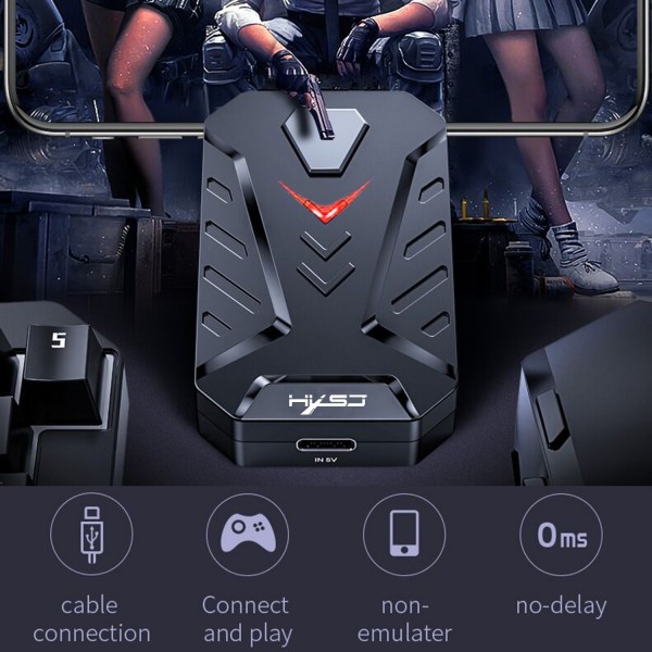 HXSJ P8+V100+A883 Keyboard Mouse Converter + One-handed Keyboard + Programming Gaming Mouse Set