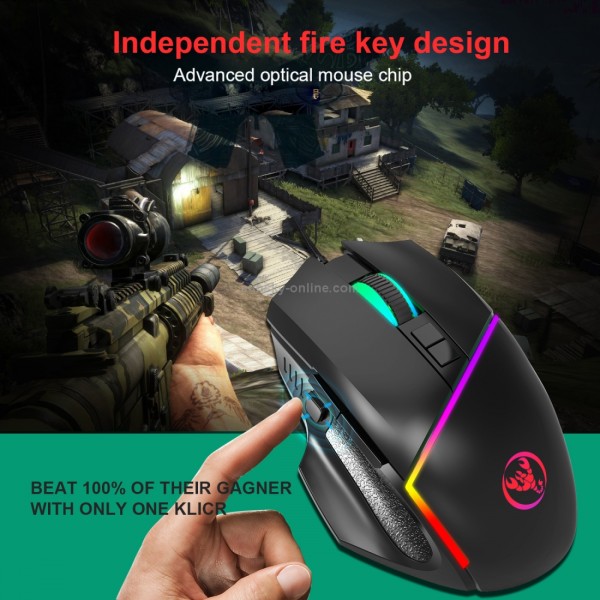 HXSJ  V100 + A876 Mobile Game One Hand Wired Keyboard + Mouse Set