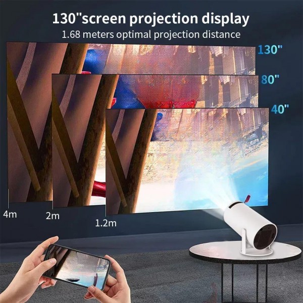 HY300  Game Projector Android 11 System With Wireless Gaming Controller 720P Home Theater(US Plug)