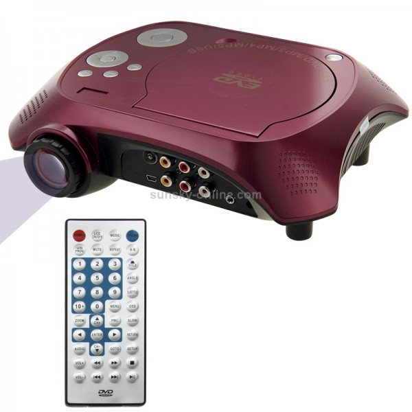 Home Theater Portable DVD Projector with TV Receiver Function (PAL / NTSC / SECAM), AV IN / OUT and Game Function, Support SD / MMC Card / USB Flash Disk(EU Plug)