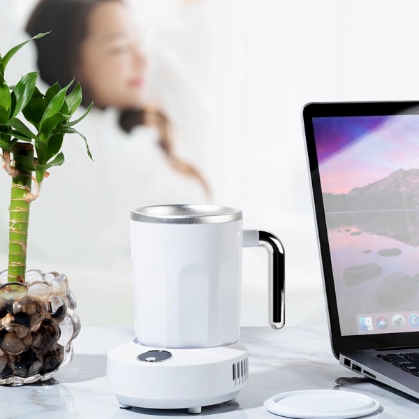 Household Smart Cooling Mug, Dual-purpose Thermos for Cold Drinks, Hot Tea, Coffee, Rapid Cooling, US Plug