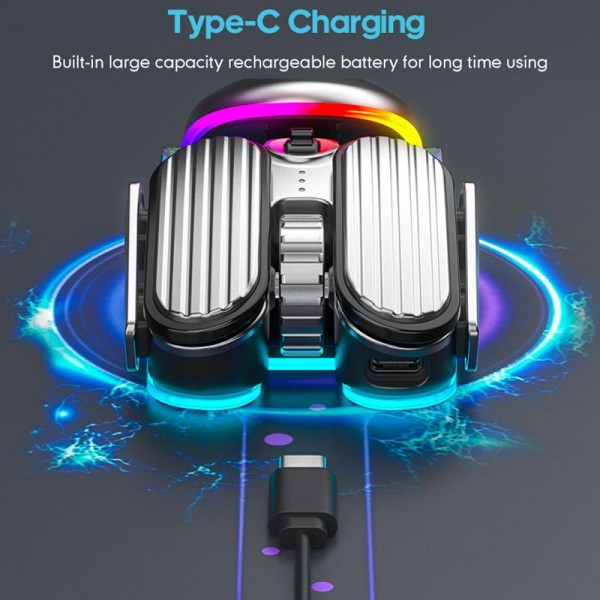 IMICE T800 Rechargeable Bluetooth Dual Mode Wireless Gaming Mice RGB Lighting Plating Mouse(Black)