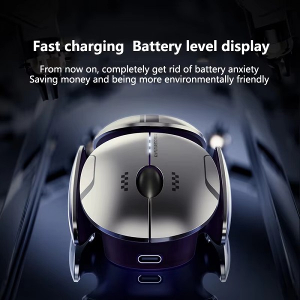 Inphic X2 Bluetooth Wireless Mouse Tri-Mode Silent Rechargeable Office Gaming Laptop Mouse(Liquid Metal Gray)