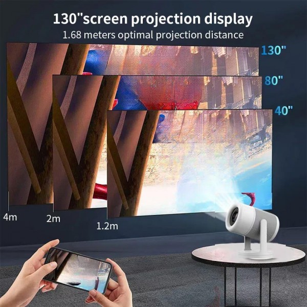 J1 1280 X 720P Projector WiFi 6 Android 11 System Supports Mirroring Screen EU Plug