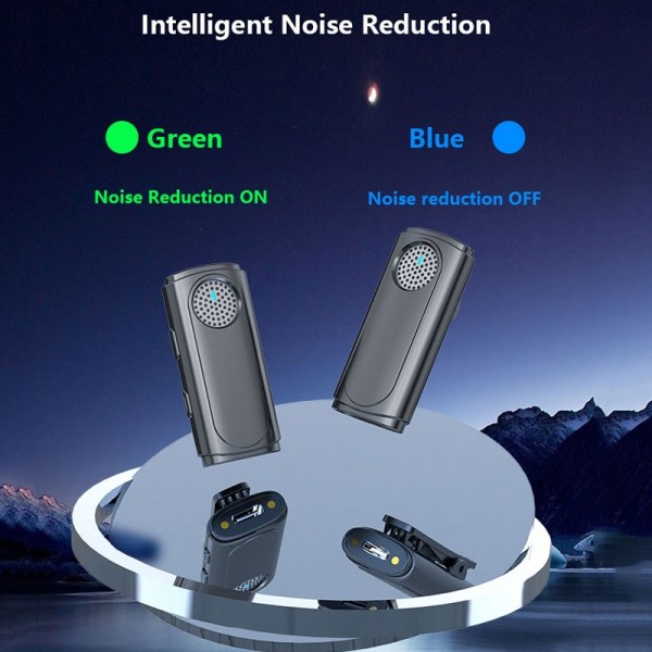 J20 2 in 1 Wireless Lavalier Microphone Audio Video Recording ,Specification: USB-C / Type-C Interface