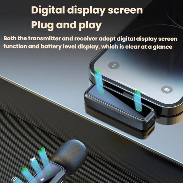 J82 Dual Mic 3 In 1 Interface 8pcs /Set Wireless Collar Clip Microphone Smart Noise Reduction Mini Microphone