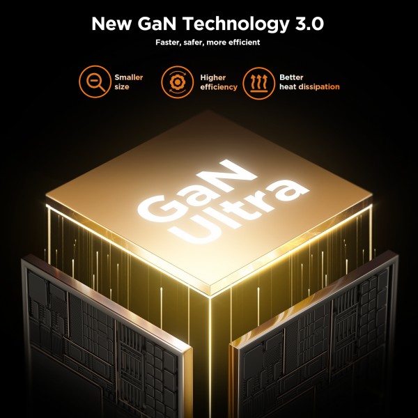 JOYROOM JR-TCL02 GaN 65W 2-Port Charger with Retractable Cable, EU Plug