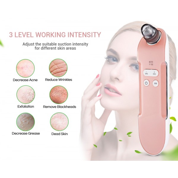 K-SKIN KD803A 3 Level Intensity Blackhead Removal Pore Cleaner Suction Rechargeable Black Spot Cleaner Facial Cleaning Machine