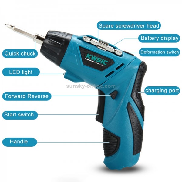KANGRUI 4.8V Multi-functional Household Electric Screwdriver Electric Drill Electric Screwdriver Set