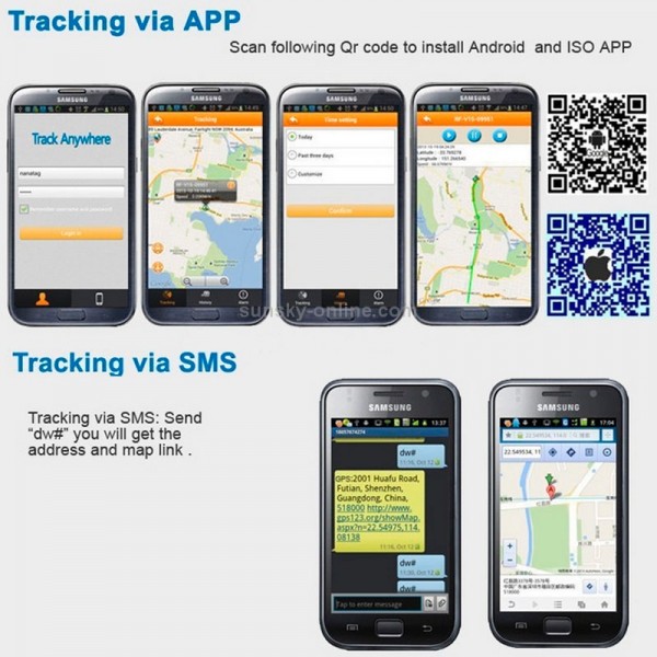 KH-909 Universal IPX6 Waterproof GPS Tracker for Pet / Kid / the Aged (White + Black)