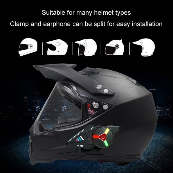 KUQIBAO Motorcycle Helmet Built-in Waterproof Bluetooth-compatible Earphone(Hard Microphone)