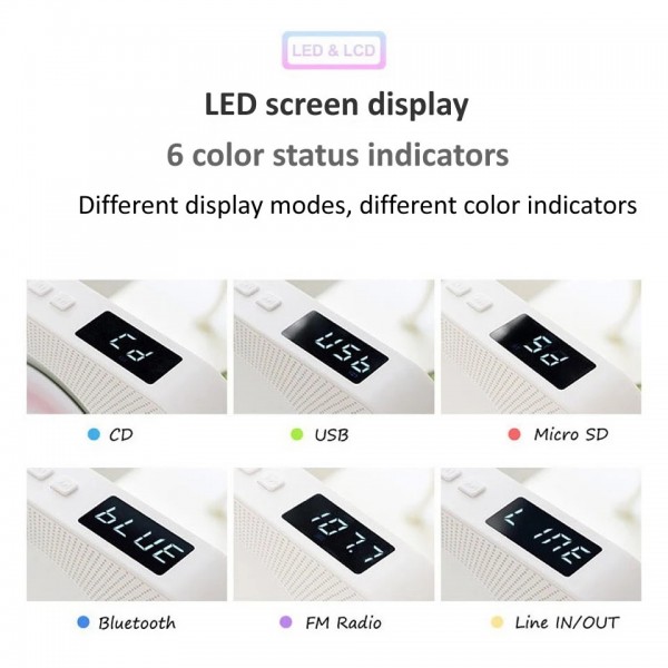 Kecag KC-809 10W Portable Bluetooth Album CD Player Player(Black)