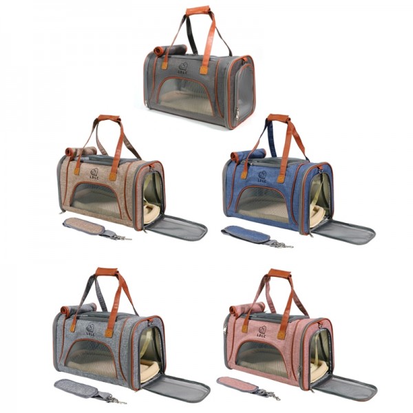 LDLC QS-012 Pet Outing Portable Breathable Foldable Tote Bag(Light Grey)