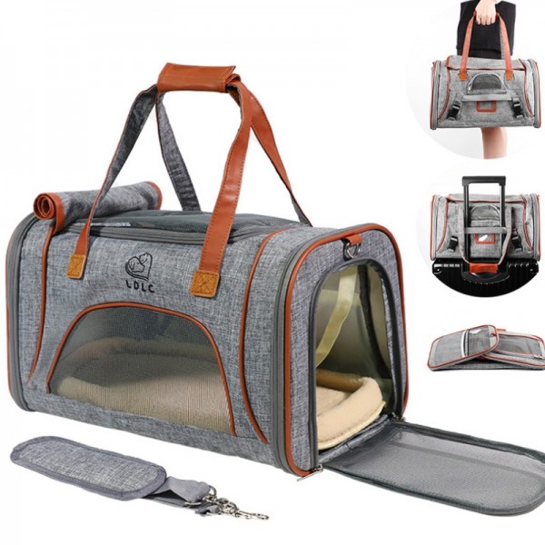 LDLC QS-012 Pet Outing Portable Breathable Foldable Tote Bag(Light Grey)