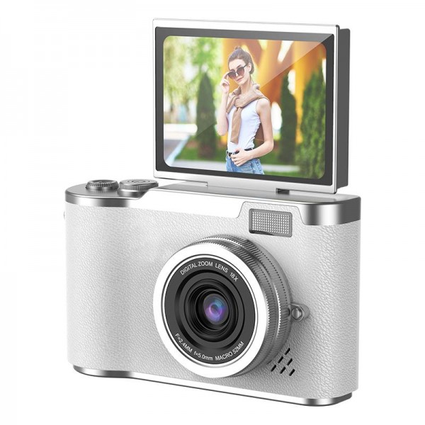 LK007 2.4 inch HD CCD Camera Retro Kids Camera(White)