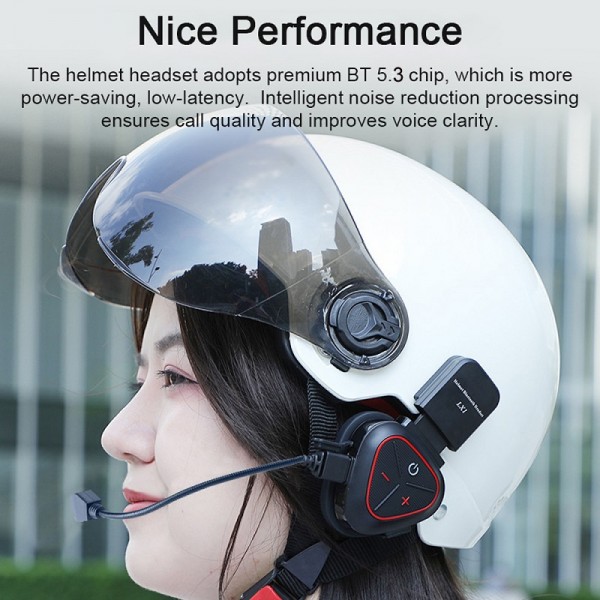 LX1 Motorcycle Half Helmet Waterproof Wireless 5.3 Bluetooth Headset, Version: English(Classic Green)