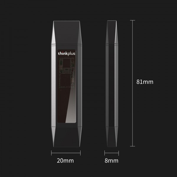 Lenovo TU203 Dual Interface Solid State USB Flash Drive, Capacity:128GB