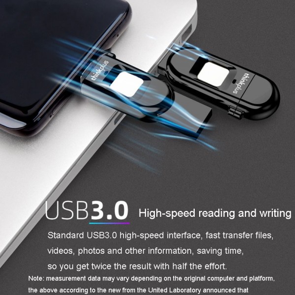Lenovo Thinkplus TFU301 Dual Interface Type-C+USB Fingerprint Encrypted USB Flash Drive, Capacity: 32G