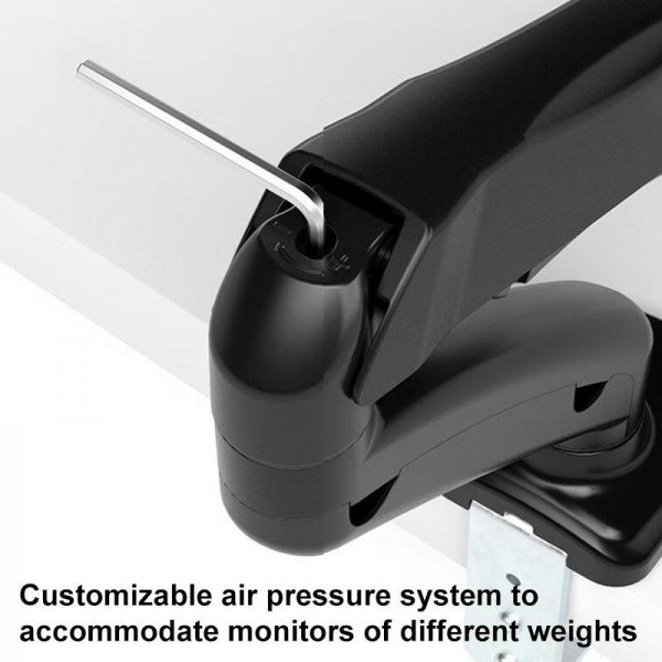 Lenovo Thinkplus ZJA1 Clip-on Desktop Dual-Arm Monitor Holder(Black)