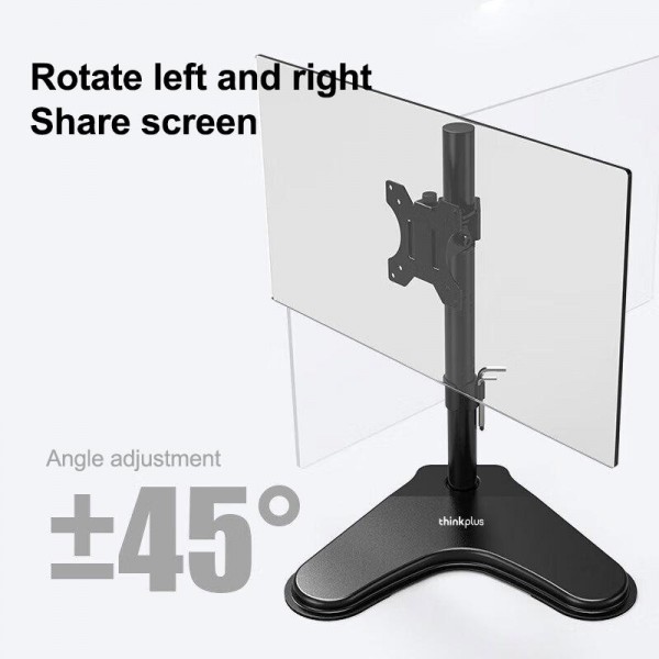 Lenovo Thinkplus ZJA10 Rotatable Lift Desktop Vertical Single Arm Monitor Holder(Black)