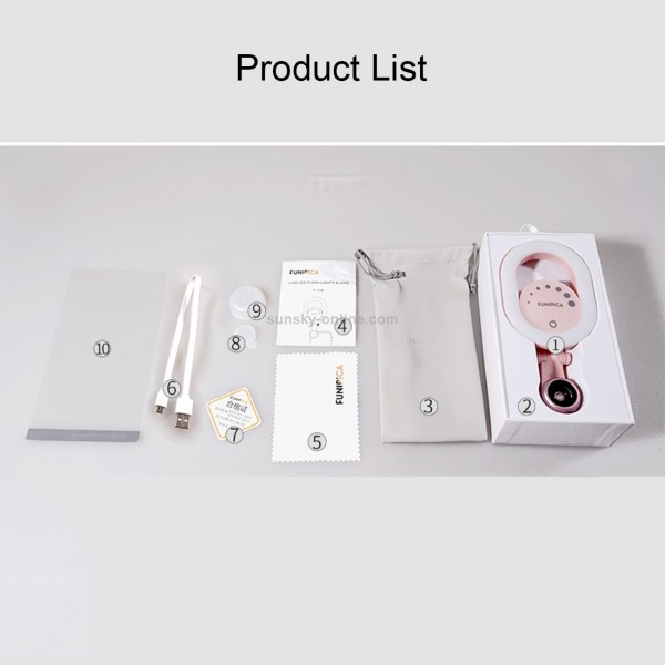 Live Broadcast Selfie Light Beauty LED Flash Light + Phone Lens