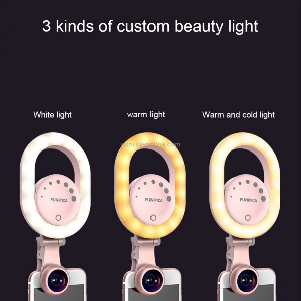 Live Broadcast Selfie Light Beauty LED Flash Light + Phone Lens